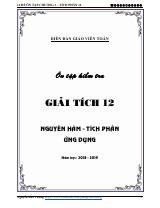 Bộ đề trắc nghiệm ôn tập kiểm tra Giải tích 12 chương 3 có đáp án